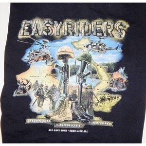 Easy Riders Honor Sacrifice Valor Desert Storm Vietnam Tribute Shirt Gildan 2XL